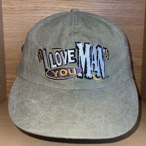 Vintage 90s Bud Light I Love You Man Leather Strapback Hat Beer Cap